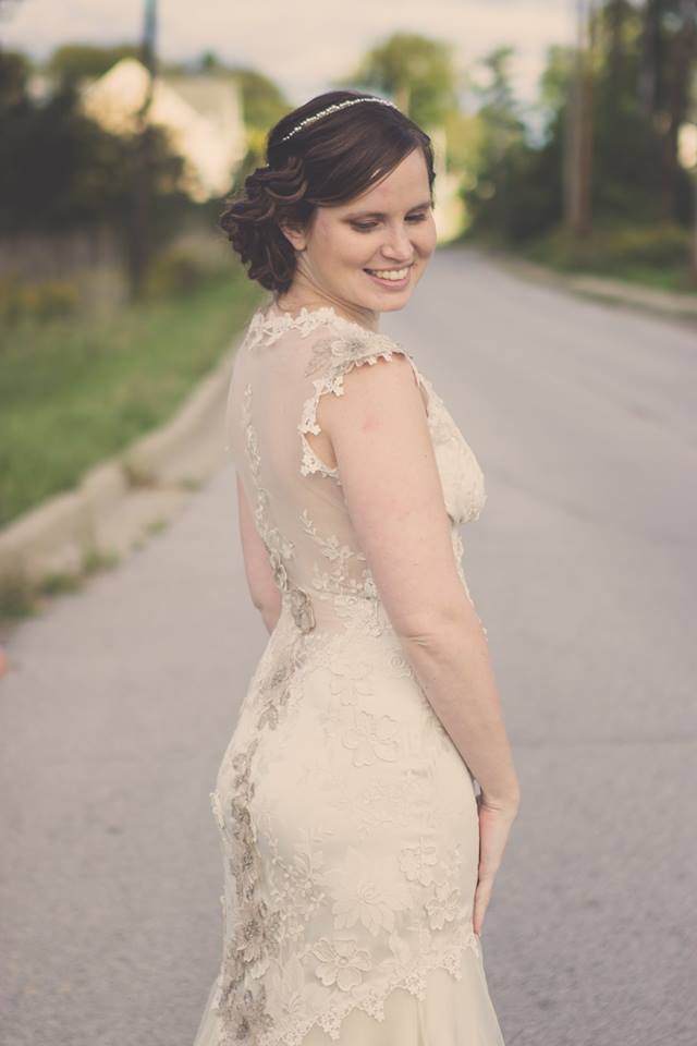 Beautiful bride Rachel wore a wedding dress by Claire Pettibone ...